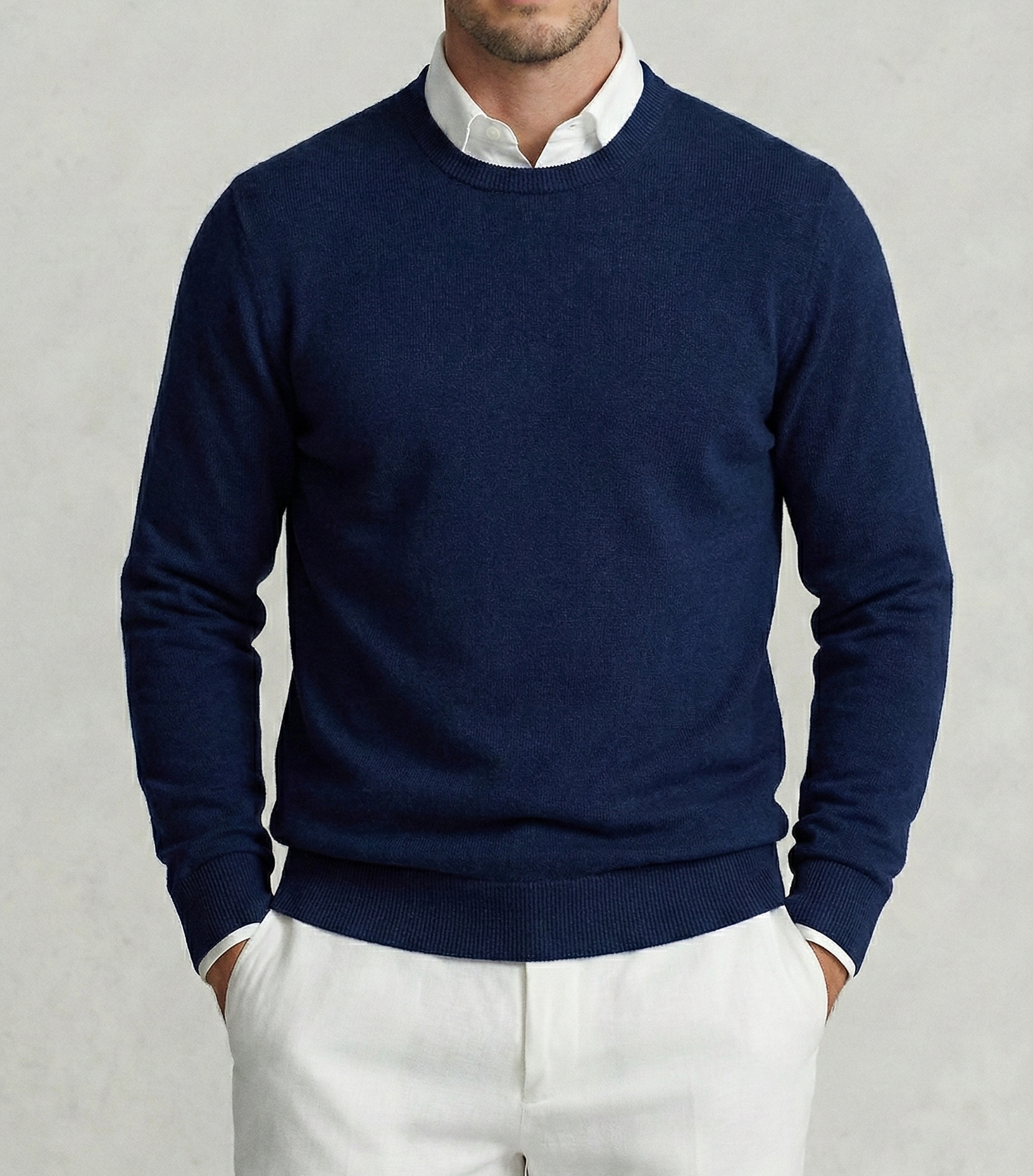 Navy Blue Merino Sweater