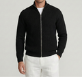 Black Rib Zip Sweater