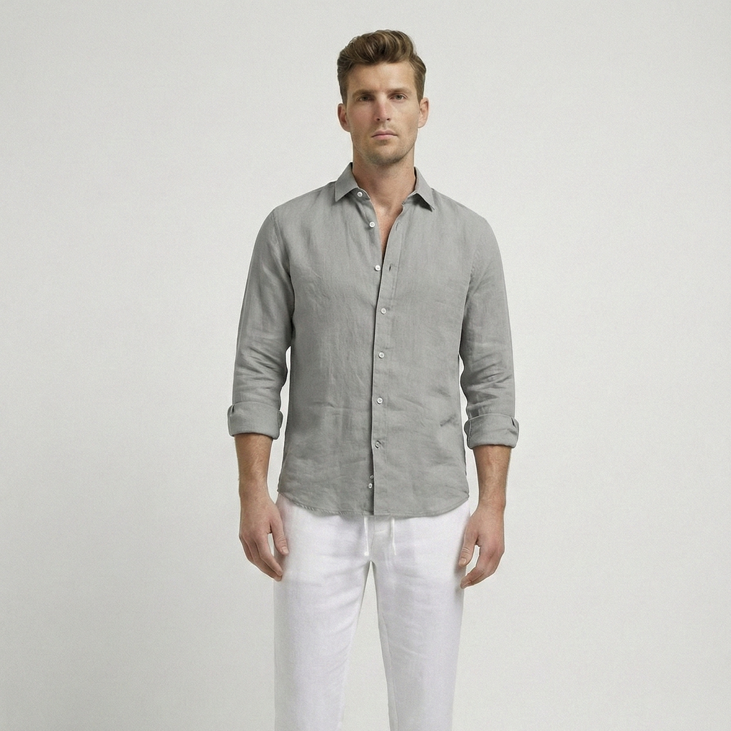 Light Gray Linen Shirt