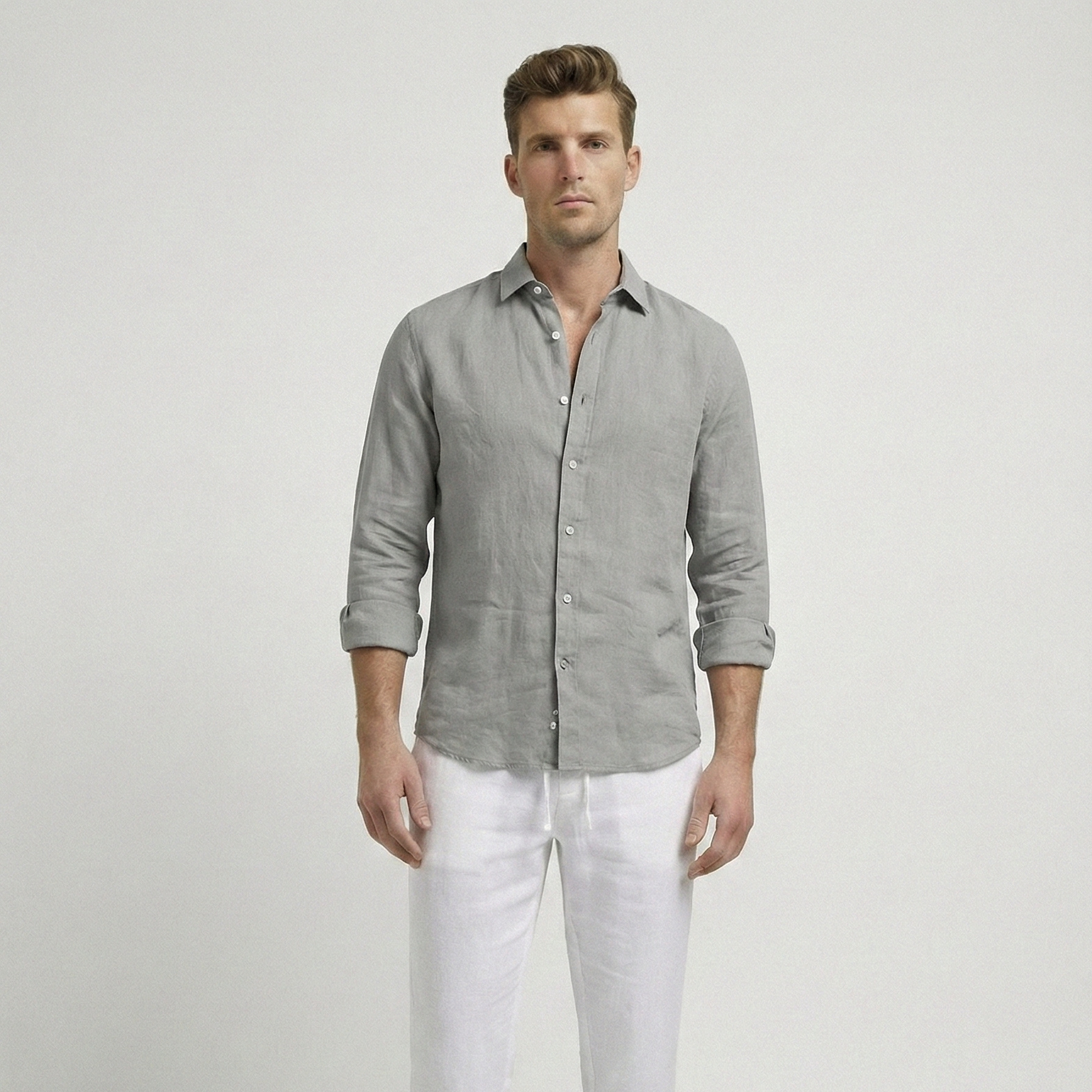 Light Gray Linen Shirt