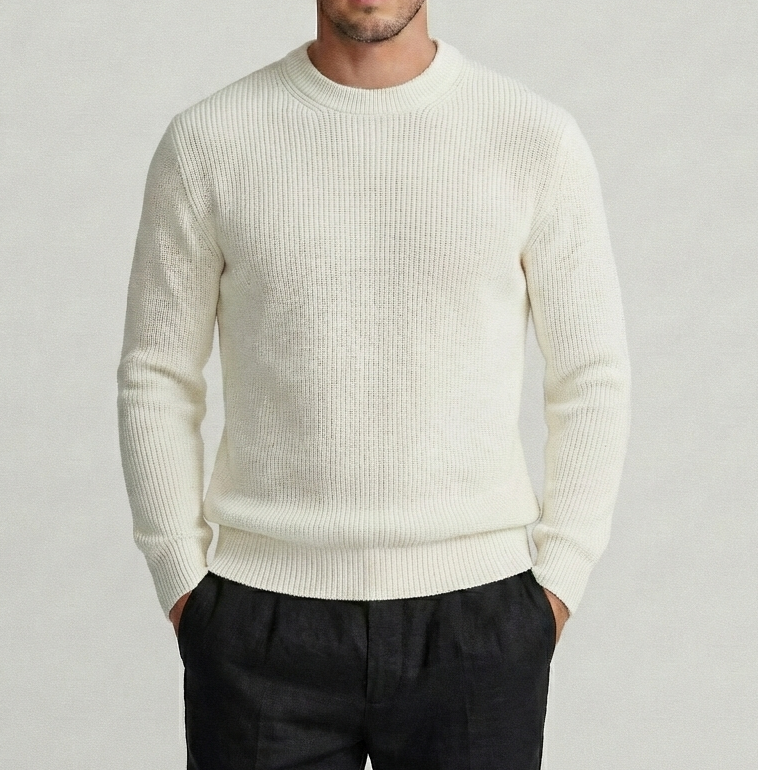White Rib Sweater