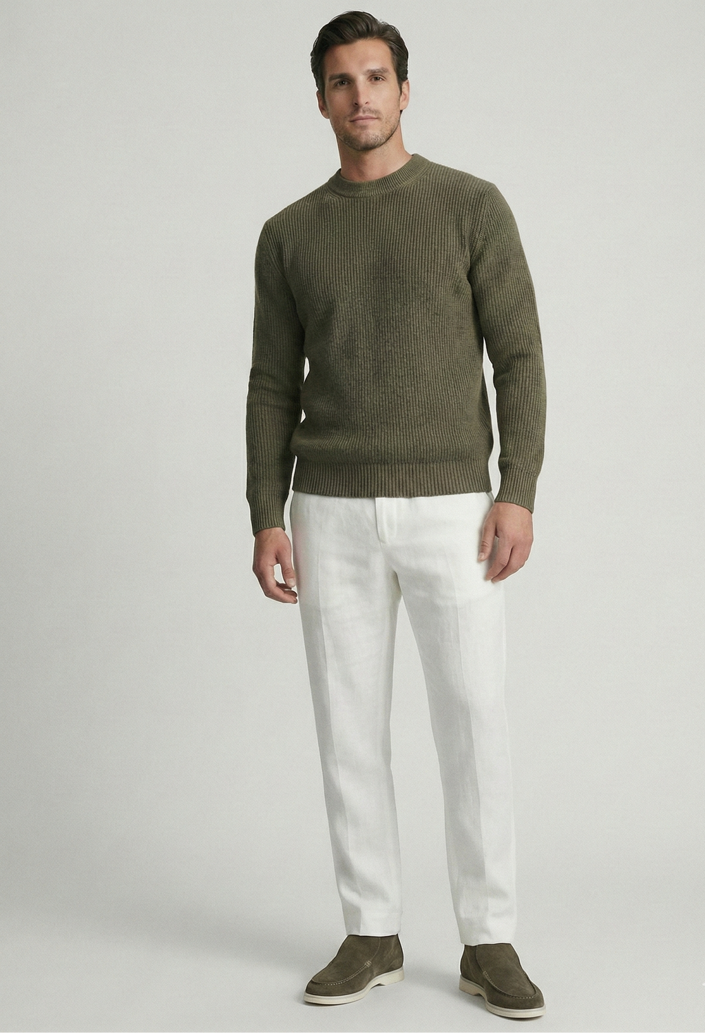 Khaki Rib Sweater