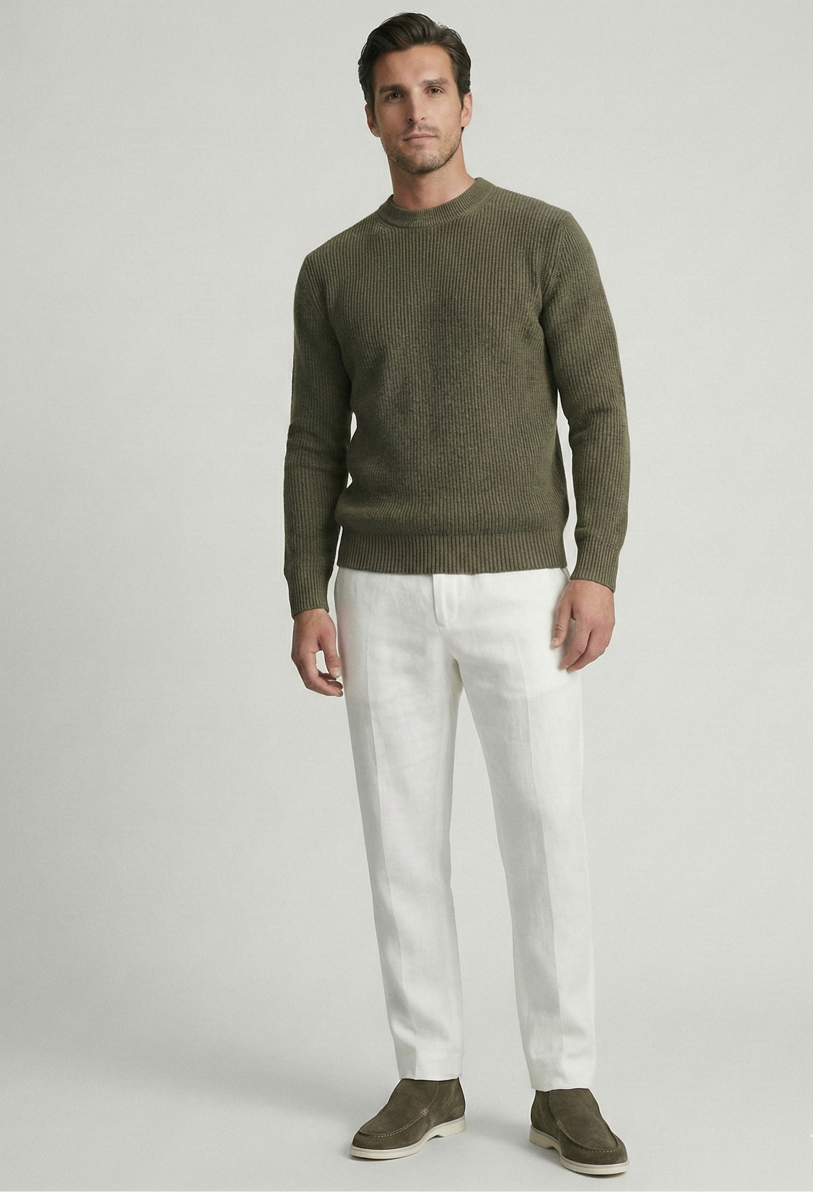 Khaki Rib Sweater