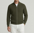 Khaki RIb Zip Sweater