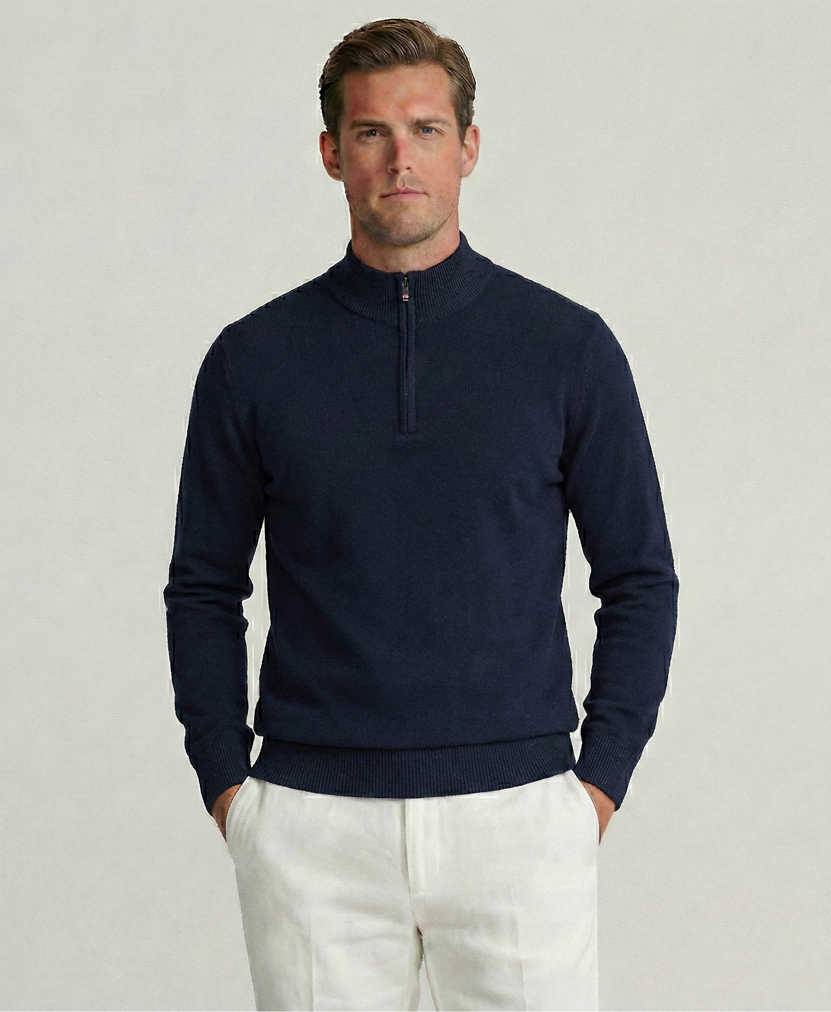 Navy Blue Merino Quarter-Zip