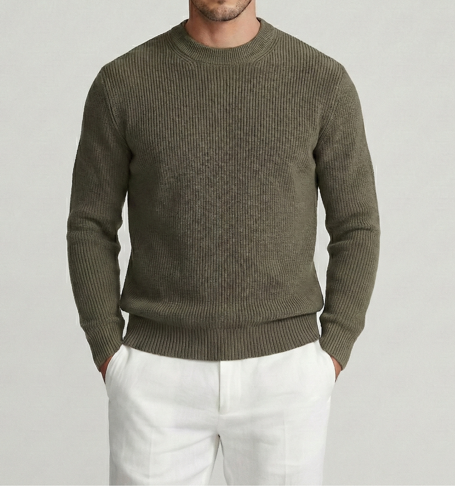Khaki Rib Sweater