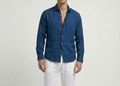 Navy Blue Linen Shirt