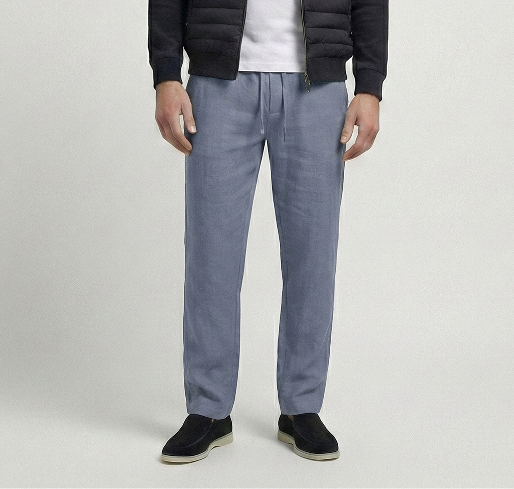 Gray Blue Linen Pants