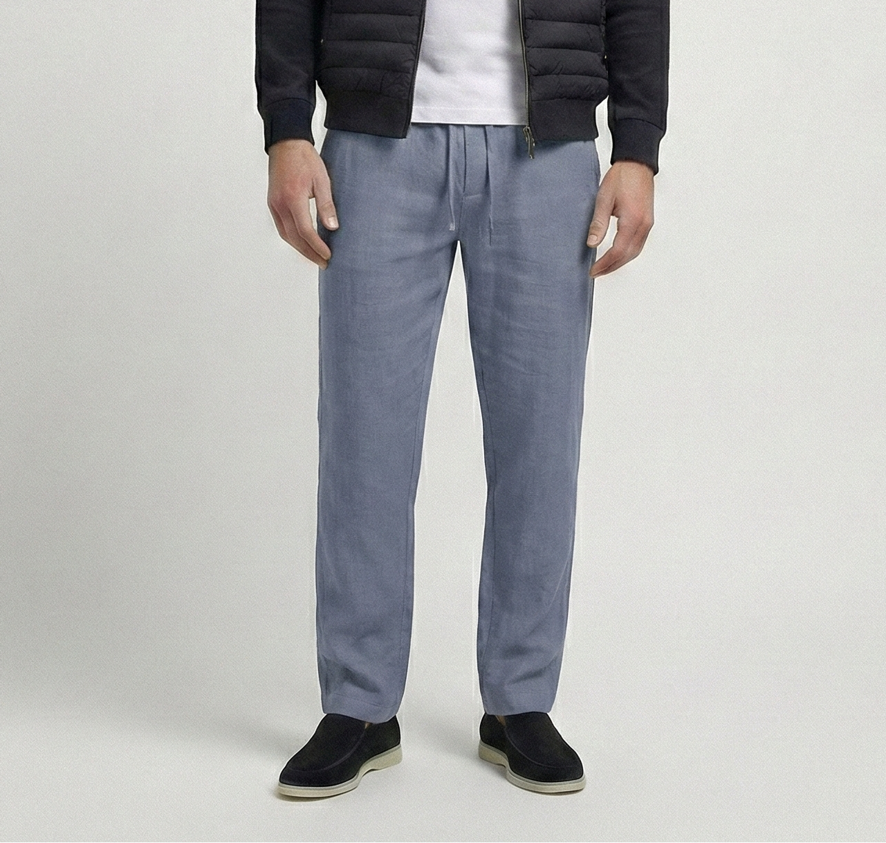 Gray Blue Linen Pants