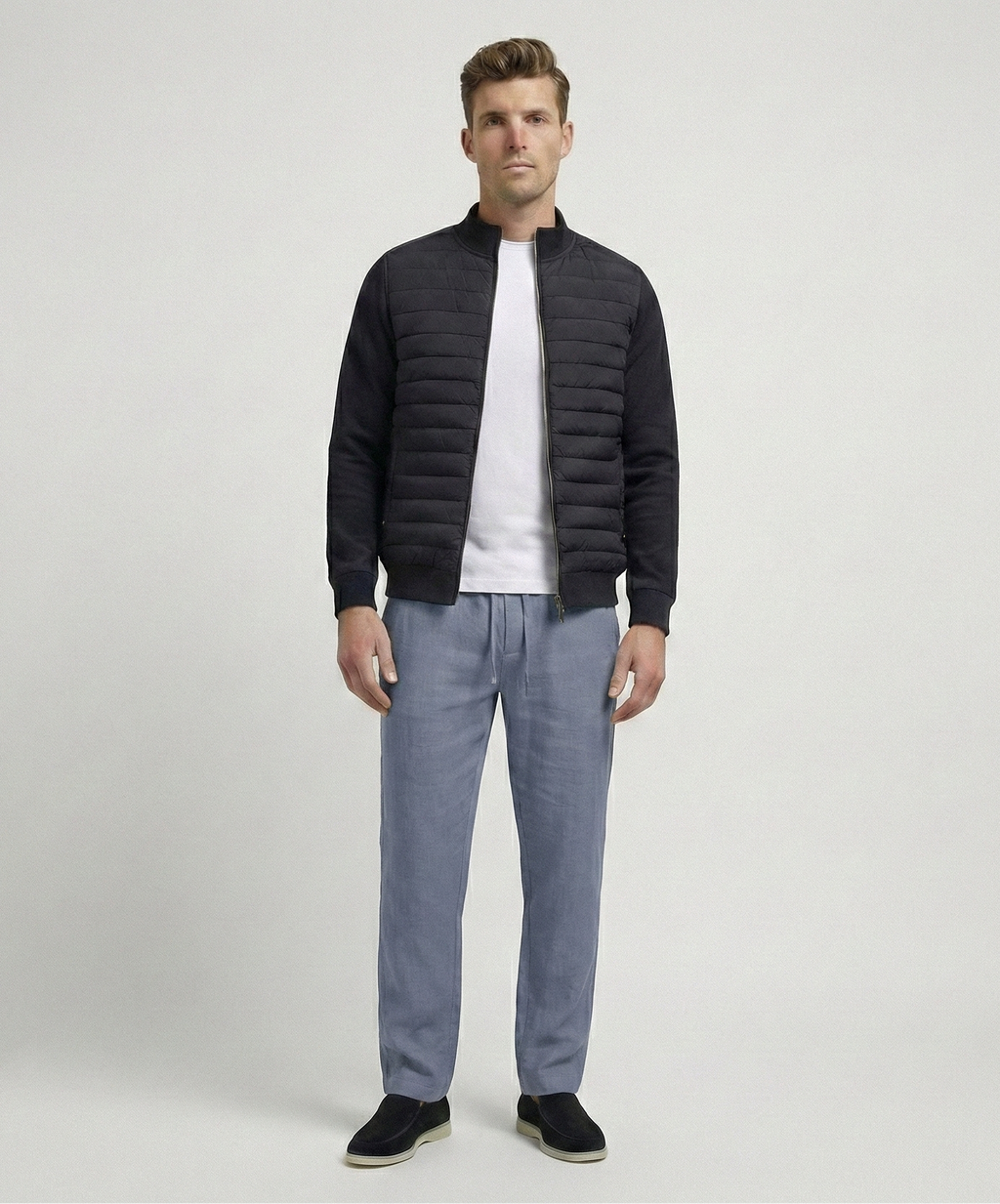 Gray Blue Linen Pants