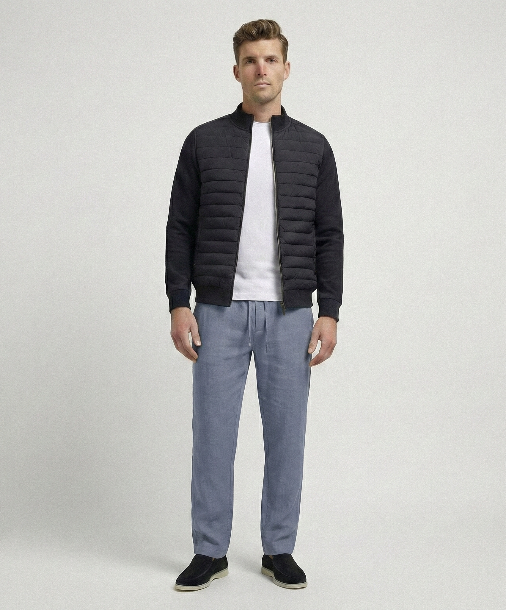 Gray Blue Linen Pants