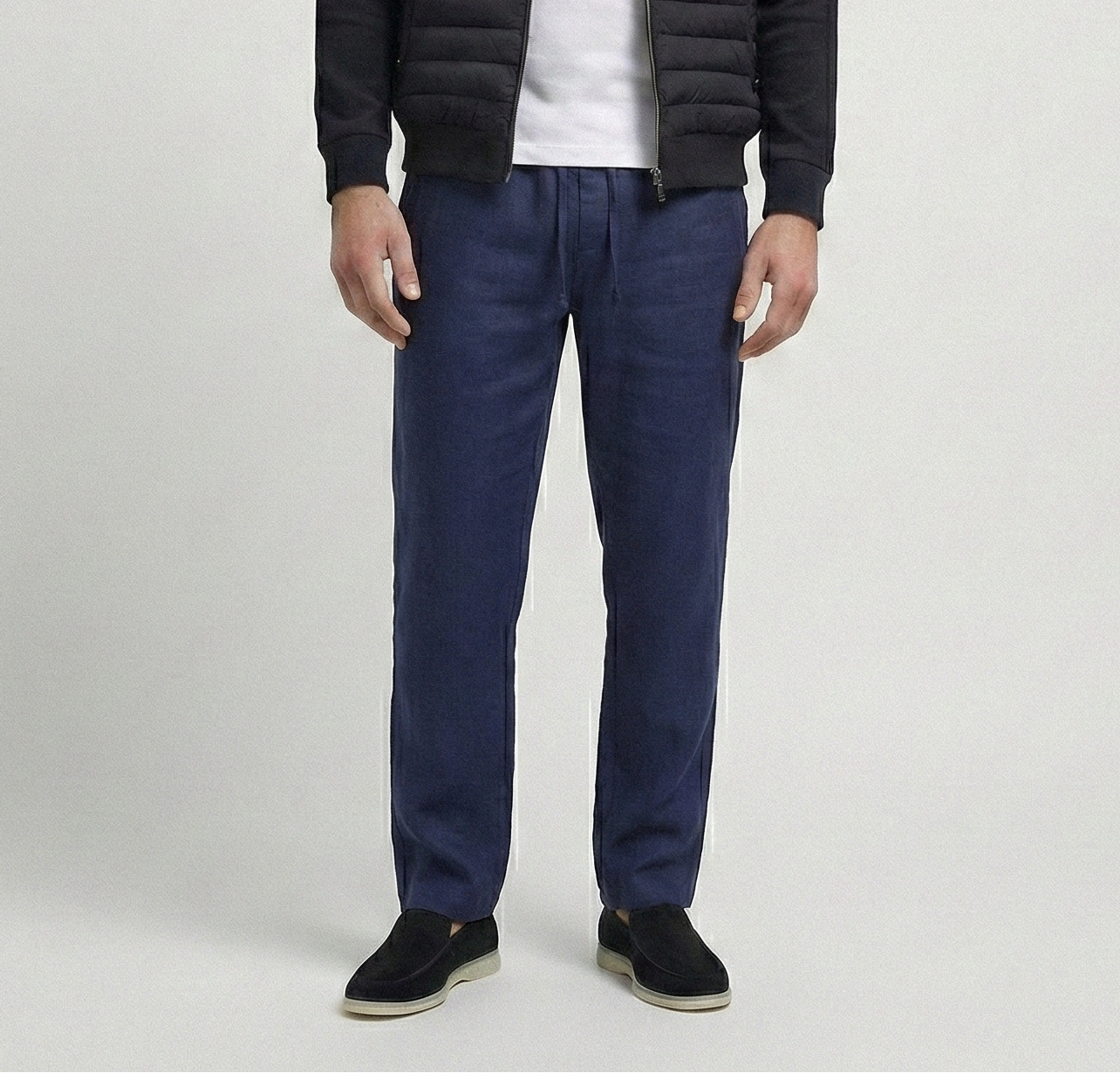 Navy Blue Linen Pants
