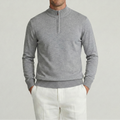 Gray Merino Quarter-Zip