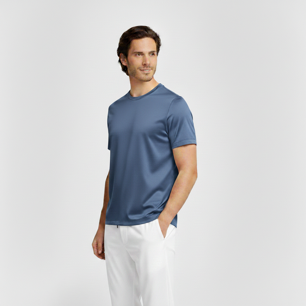 Blue Mercerized Shirt