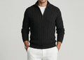 Black Cable Quarter-Zip