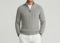 Gray Cable Quarter-Zip